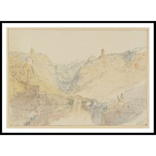 Fribourg The Lower Bridge 1841, A New Print Of a J. M. W Turner Painting