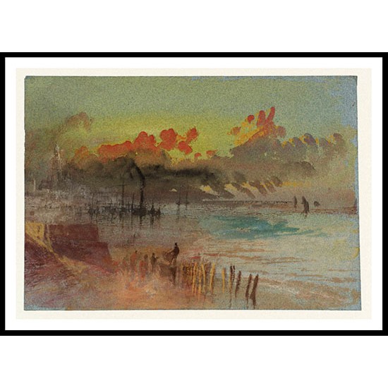 Harbour Scene at Sunrise possibly Margate 1835 40, A New Print Of a J. M. W Turner Painting