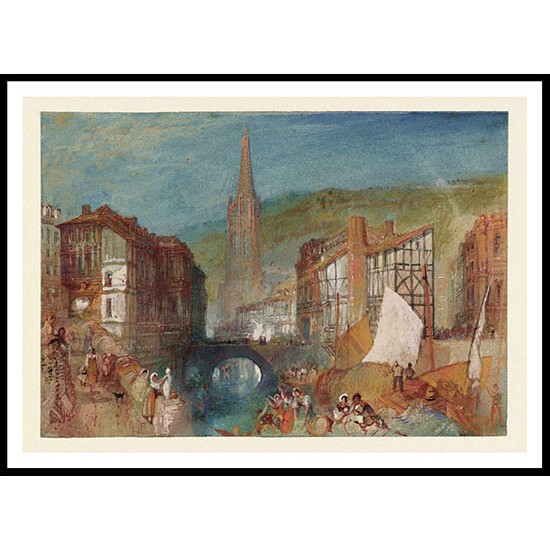 Harfleur The Church of St Martin Seen from the Banks of the River Lezarde 1832, A New Print Of a J. M. W Turner Painting