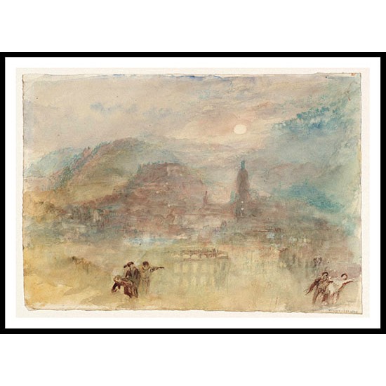 Heidelberg Moonlight 1841 42, A New Print Of a J. M. W Turner Painting