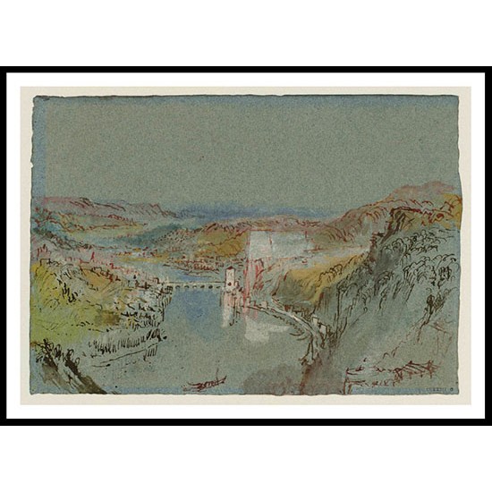 Huy from the West Bird's Eye View 1839, A New Print Of a J. M. W Turner Painting