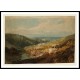 Imaginary Landscape on the River Teifi with a Cluster of Houses in the Foreground a Church Spire Beyond and Windsor Castle on a Cliff above a Distant Plain 1798 99, A New Print Of a J. M. W Turner Painting