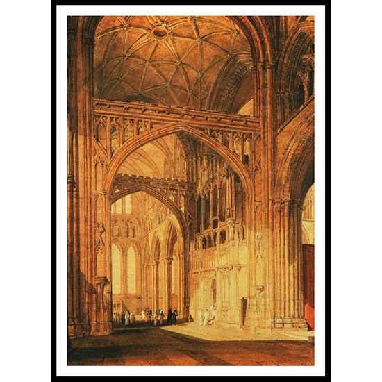 Interior of Salisbury Cathedral 1802 05, A New Print Of a J. M. W Turner Painting