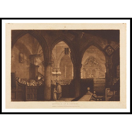 Interior of a Church 1819, A New Print Of a J. M. W Turner Painting