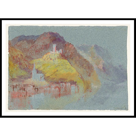 Klotten and Burg Coraidelstein from the West 1839, A New Print Of a J. M. W Turner Painting