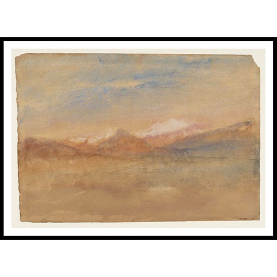 Lake Geneva from Perle du Lac looking towards the Mole and Mont Blanc 1836, A New Print Of a J. M. W Turner Painting