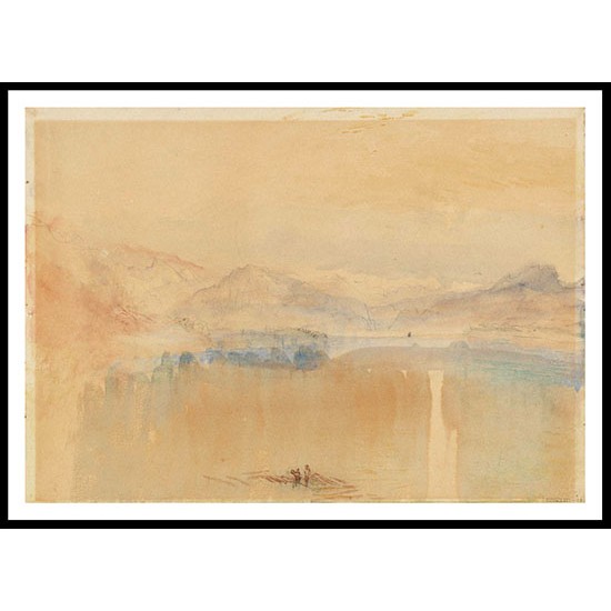 Lake of Lucerne Looking from Kussnacht towards the Bernese Alps; Mont Pilatus on the Right Dark against the Sunset 1841, A New Print Of a J. M. W Turner Painting