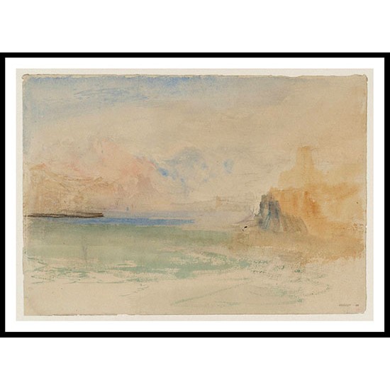 Lake with Mountains 1830, A New Print Of a J. M. W Turner Painting