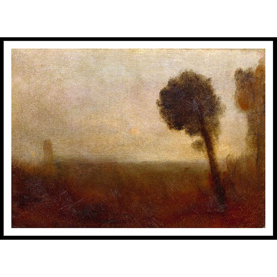 Landscape with a Tree on the Right 1828, A New Print Of a J. M. W Turner Painting