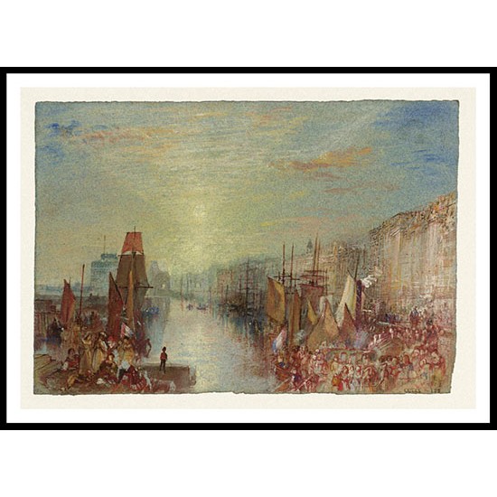 Le Havre Sunset in the Port 1832, A New Print Of a J. M. W Turner Painting