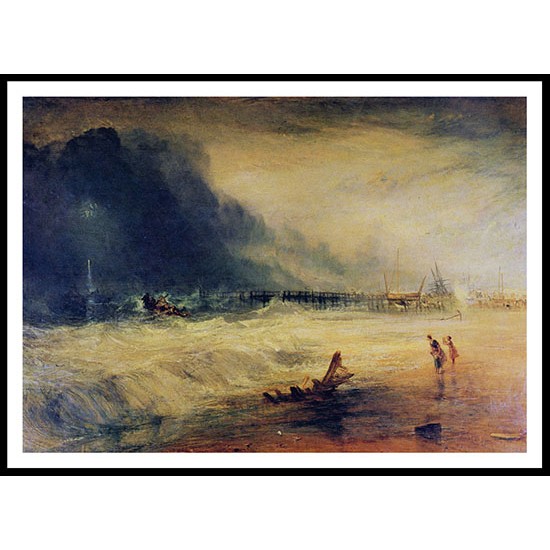 Life Boat and Manby Apparatus going off to a Stranded Vessel making Signal of Distress 1831, A New Print Of a J. M. W Turner Painting