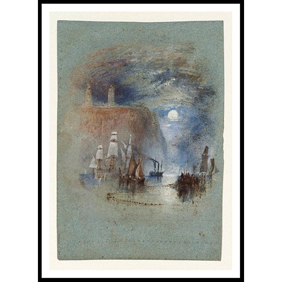 Light Towers of la Heve Vignette 1832, A New Print Of a J. M. W Turner Painting