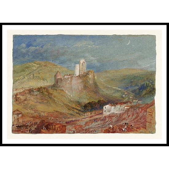 Lillebonne The Chateau from above the Roman Amphitheatre 1832, A New Print Of a J. M. W Turner Painting