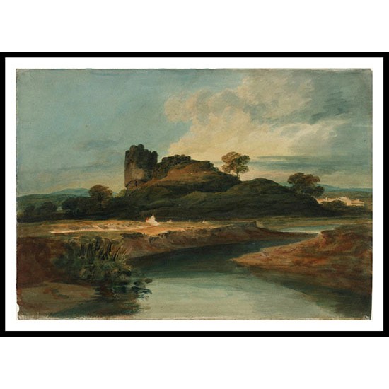 Llandovery Castle beside the Tywi 1798 99, A New Print Of a J. M. W Turner Painting