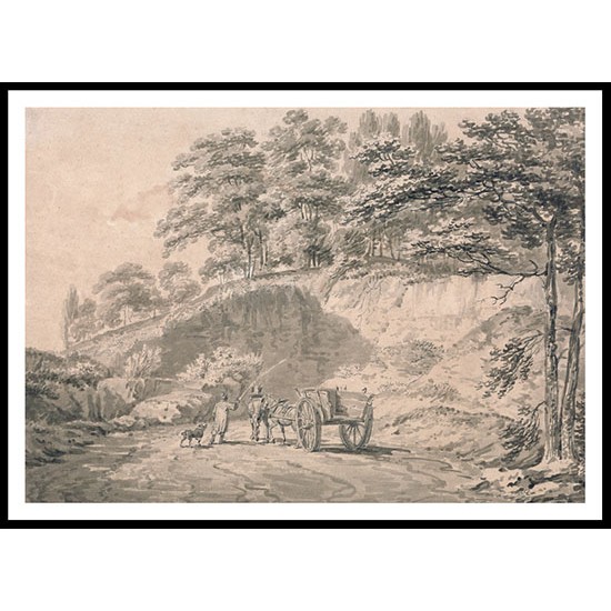 Man with Horse and Cart Entering a Quarry 1797, A New Print Of a J. M. W Turner Painting