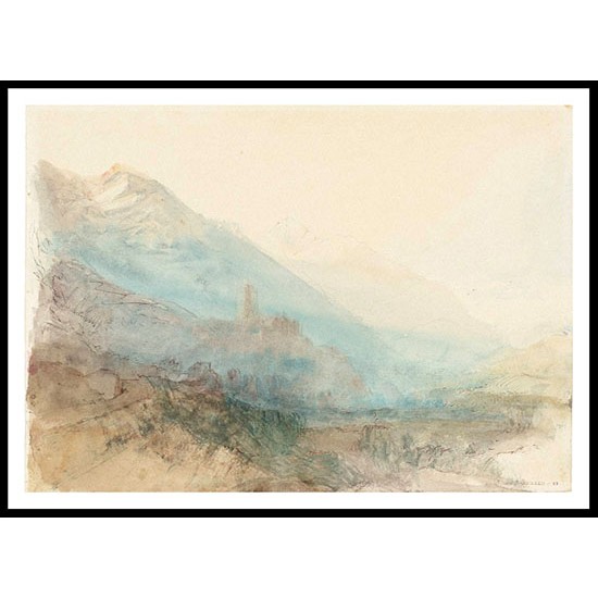 Martigny The Castle of La Batiaz from the South 1841, A New Print Of a J. M. W Turner Painting