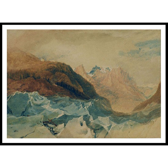 Mer de Glace Chamonix with Blair's Hut 1806, A New Print Of a J. M. W Turner Painting