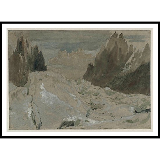 Mer de Glace Looking Up to the Aiguille de Tacul 1802, A New Print Of a J. M. W Turner Painting