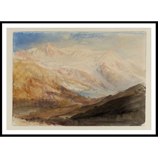 Mont Blanc and the Glacier des Bossons from above Chamonix Evening 1836, A New Print Of a J. M. W Turner Painting