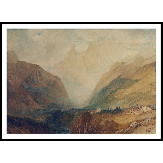 Mont Blanc from above Courmayeur 1810, A New Print Of a J. M. W Turner Painting