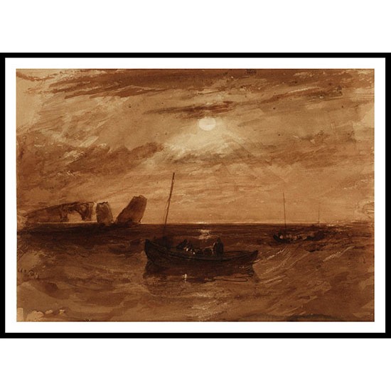 Moonlight at Sea The Needles 1818, A New Print Of a J. M. W Turner Painting