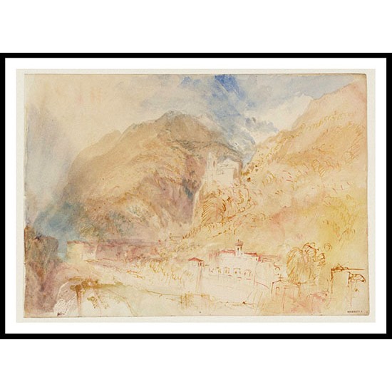 Mountain Pass with Castle on Hill to the Right 1841, A New Print Of a J. M. W Turner Painting