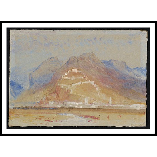 Mountain Scene with Castle on Rock 1834, A New Print Of a J. M. W Turner Painting