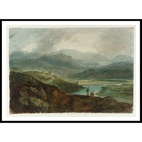 Mountainous Landscape A Scottish River 1801 03, A New Print Of a J. M. W Turner Painting