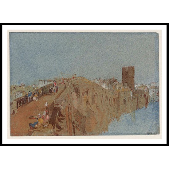 Nantes The Northern Approach to the Pont Pirmil 1826 28, A New Print Of a J. M. W Turner Painting