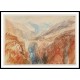 Near the Pass of S. Bernadino A Bridge over a River in a Gorge 1843, A New Print Of a J. M. W Turner Painting