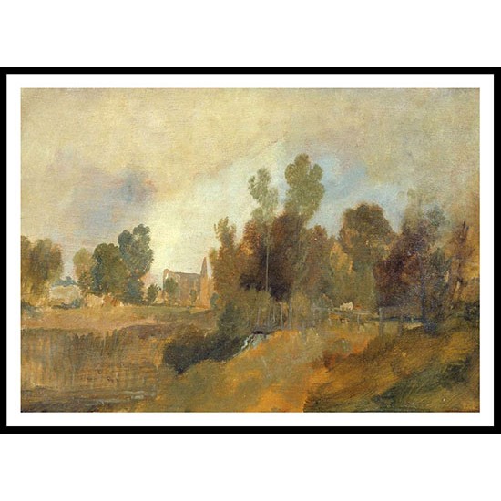 Newark Abbey on the Wey 1807, A New Print Of a J. M. W Turner Painting Newark Abbey on the Wey 1807, A New Print Of a J. M. W Turner Painting