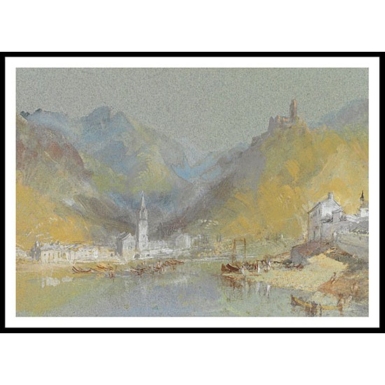 On the Mosell Bernkastel Kues and The Landshut Germany, A New Print Of a J. M. W Turner Painting