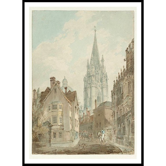 Oxford St Mary's Church and the Radcliffe Camera from Oriel Lane 1792 93, A New Print Of a J. M. W Turner Painting