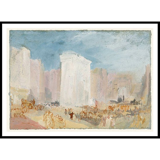 Paris The Porte St Denis 1833, A New Print Of a J. M. W Turner Painting