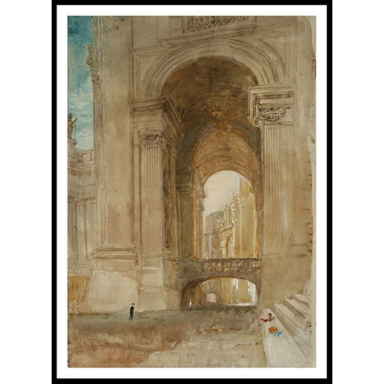 Part of the Facade of St Peter's Rome with the Arco delle Campane 1819, A New Print Of a J. M. W Turner Painting