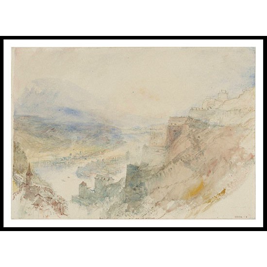 Passau The Confluence from above the Ilz 1840, A New Print Of a J. M. W Turner Painting