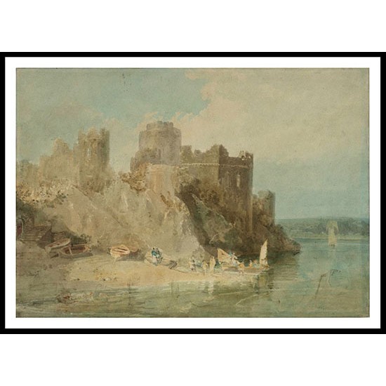 Pembroke Castle from the River with Figures and Boats 1798 99, A New Print Of a J. M. W Turner Painting