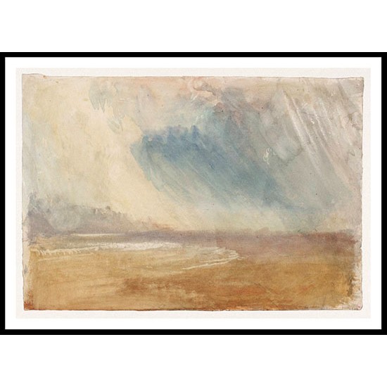 Rain Clouds Sweeping over a Beach possibly near Dunstanbrough Castle 1825 30, A New Print Of a J. M. W Turner Painting