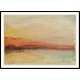 Red Sunset on Lake 1830, A New Print Of a J. M. W Turner Painting