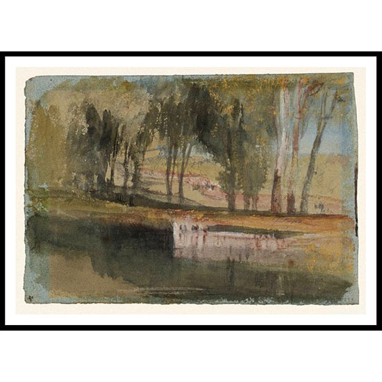 Reflections in Petworth Lake A Rider Glimpsed through Trees 1827, A New Print Of a J. M. W Turner Painting