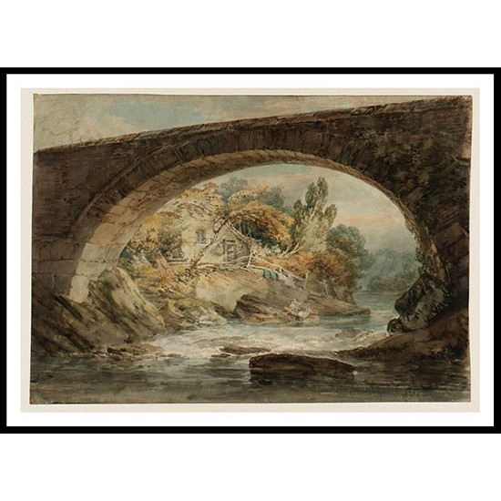 Rhayader Gwy Bridge over the River Wye 1795, A New Print Of a J. M. W Turner Painting