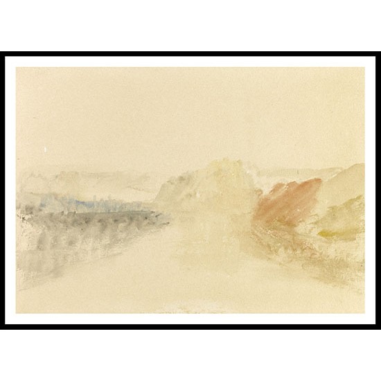 River Scene Fort on a Rock above a River, A New Print Of a J. M. W Turner Painting