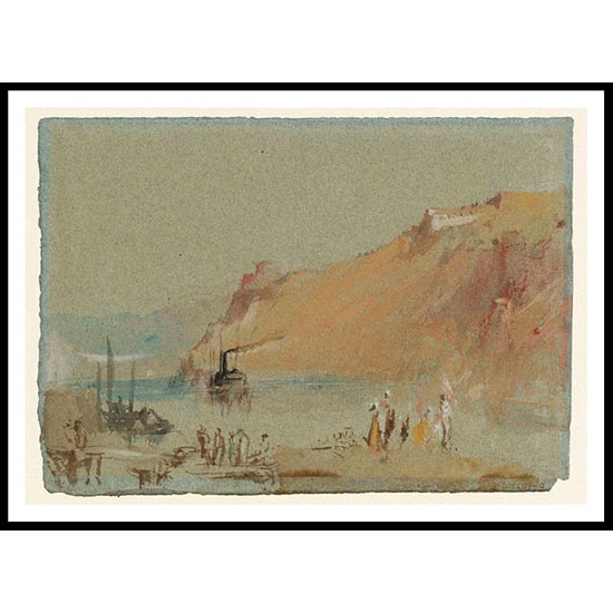 River Scene with Steamboat 1826, A New Print Of a J. M. W Turner Painting