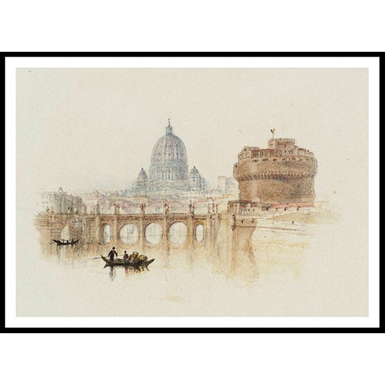 Rome Castle of St Angelo for Rogers's 'Italy' 1826 27, A New Print Of a J. M. W Turner Painting