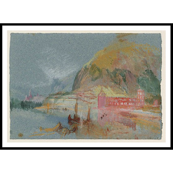 Rosy Castle on River 1826, A New Print Of a J. M. W Turner Painting