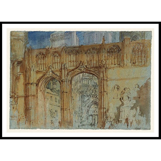 Rouen Cathedral The Entrance to the Bookseller's Court with the North Porch Beyond 1832, A New Print Of a J. M. W Turner Painting