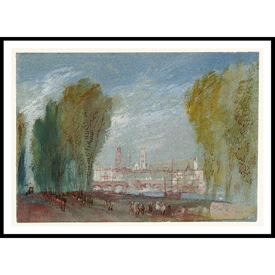 Rouen from the Grand Cours in the Faubourg St Sever 1832, A New Print Of a J. M. W Turner Painting