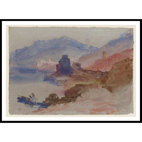 Ruins and Cliffs on the Mediterranean Coast 1828, A New Print Of a J. M. W Turner Painting