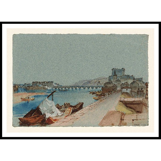 Saumur from the West 1828, A New Print Of a J. M. W Turner Painting