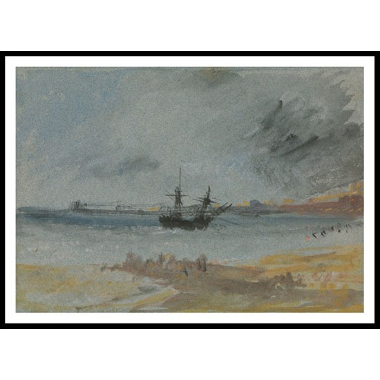 Ship Aground Brighton 1830, A New Print Of a J. M. W Turner Painting